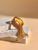 Charger l'image dans la visionneuse de galerie, Bague Acier Inoxydable Chaînette Bohème Chic Ajustable Or jaune