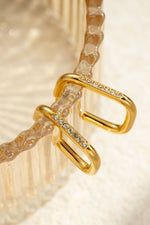 Charger l'image dans la visionneuse de galerie, Boucles d’oreilles créoles rectangulaires ornées de cristaux