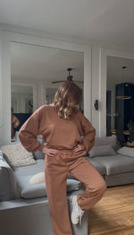 Charger l'image dans la visionneuse de galerie, Jogging en coton à bas élastiqué - Mocha