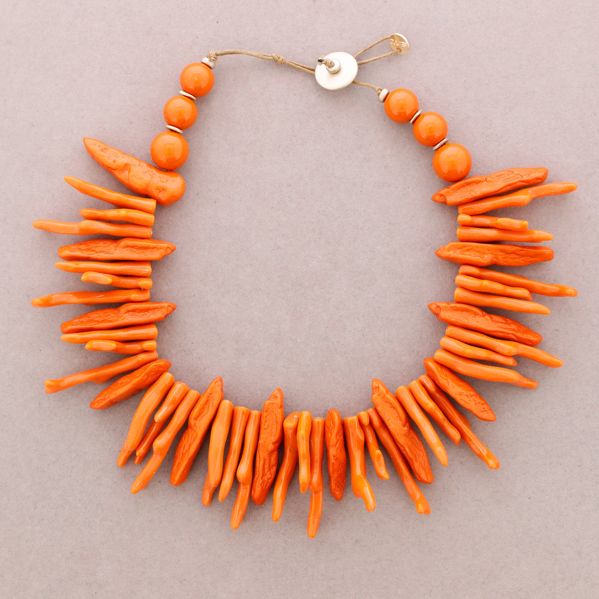 Collier Ras de Cou Corail Résine: Orange