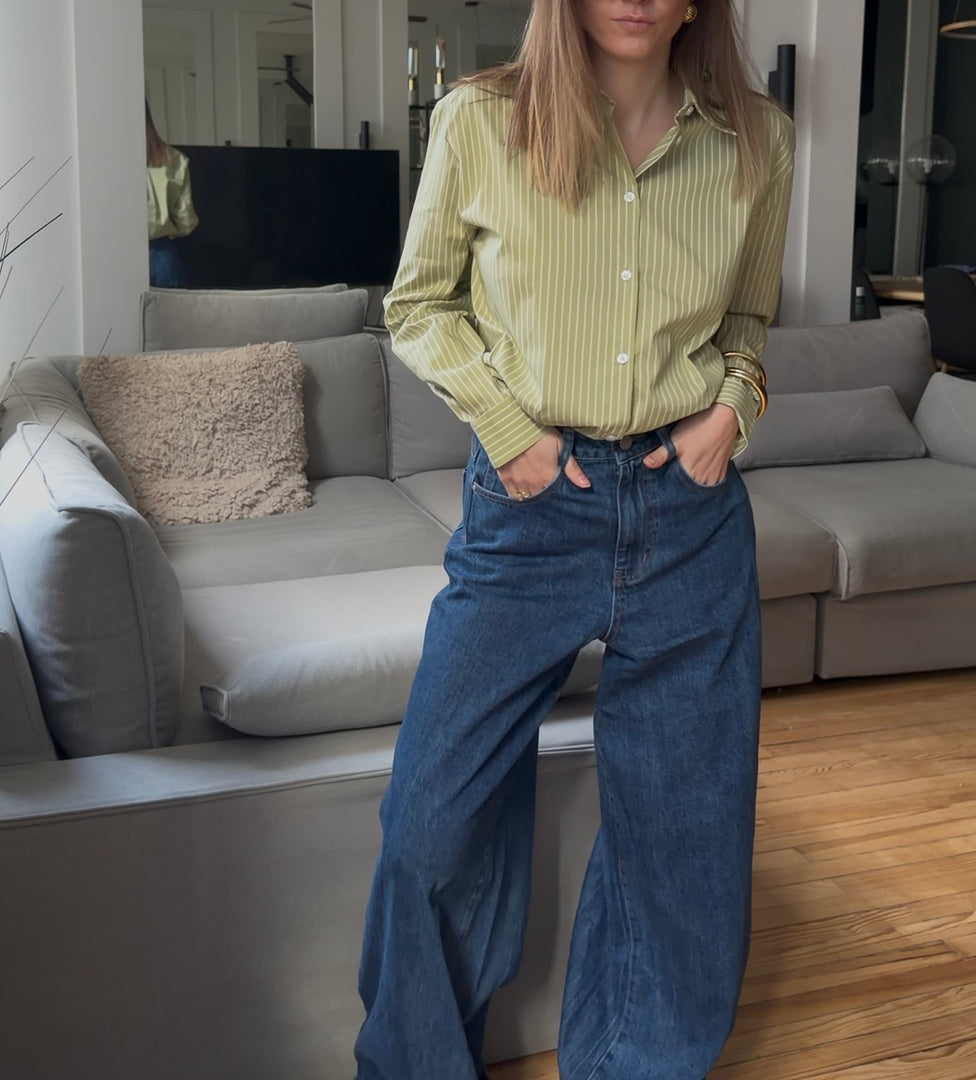 Jean large très longue