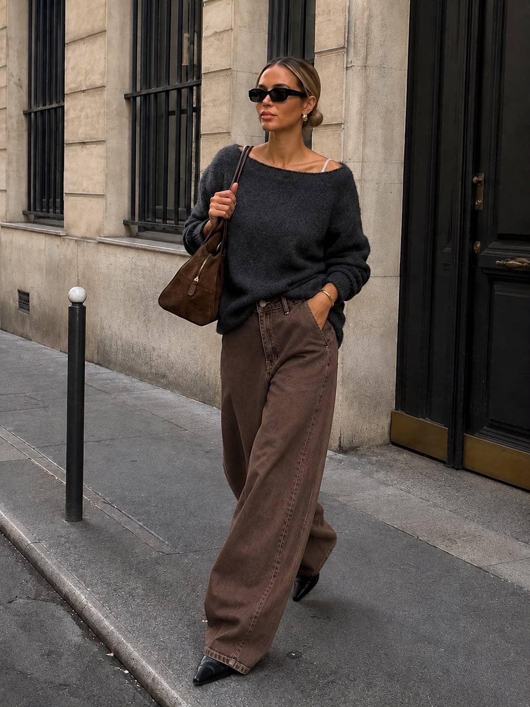 JEAN LARGE TAILLE HAUTE COUPE BALLON