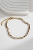 Bracelet Doré Strass Double Rang Acier Inoxydable Éclat Luxe