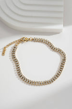 Charger l'image dans la visionneuse de galerie, Bracelet Doré Strass Double Rang Acier Inoxydable Éclat Luxe