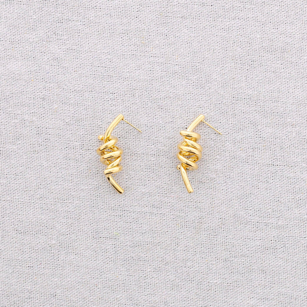 Boucles d'oreilles en acier multi-spirales: Or