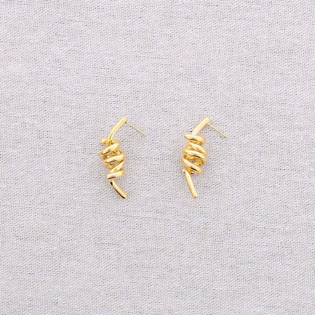 Boucles d'oreilles en acier multi-spirales: Or