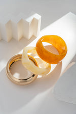 Charger l'image dans la visionneuse de galerie, Bracelets Larges Brun Ecru Doré Tendance