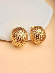 Boucles d'oreilles en maille tressée sculpturale brillante