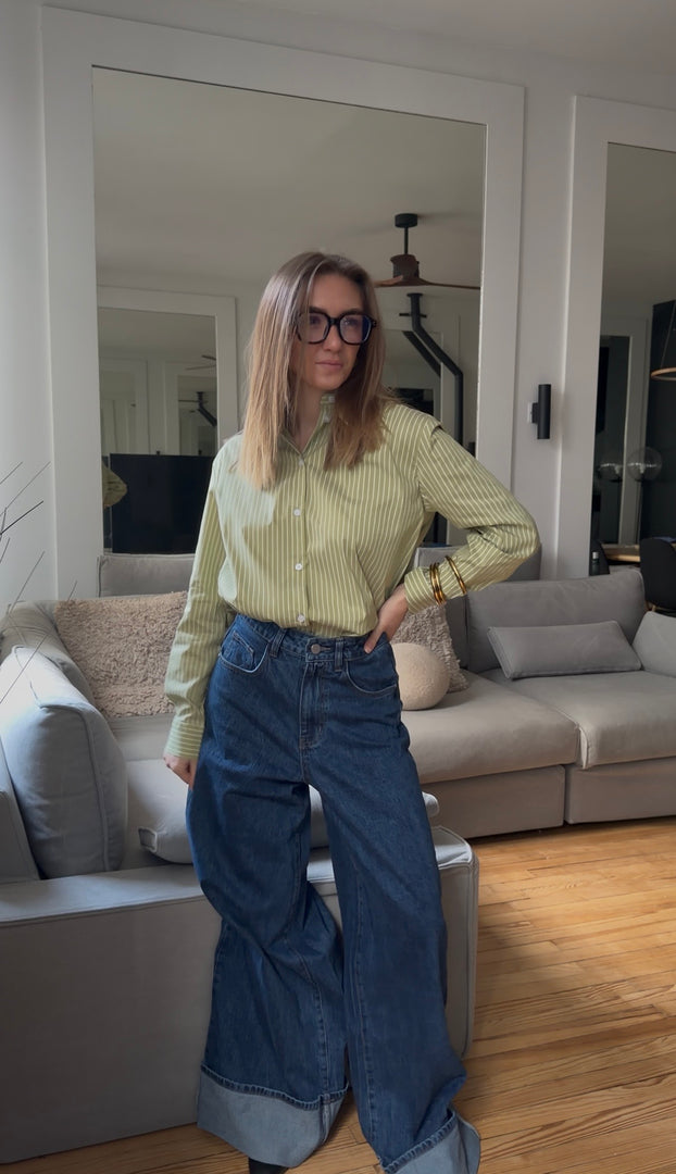 Jean large très longue