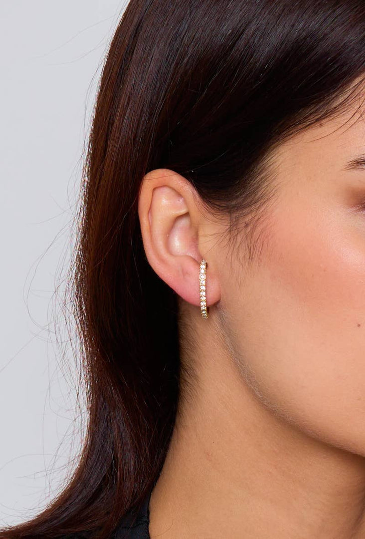 Boucles d'oreilles strassées en acier inoxydable: Or jaune