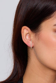 Boucles d'oreilles strassées en acier inoxydable: Or jaune