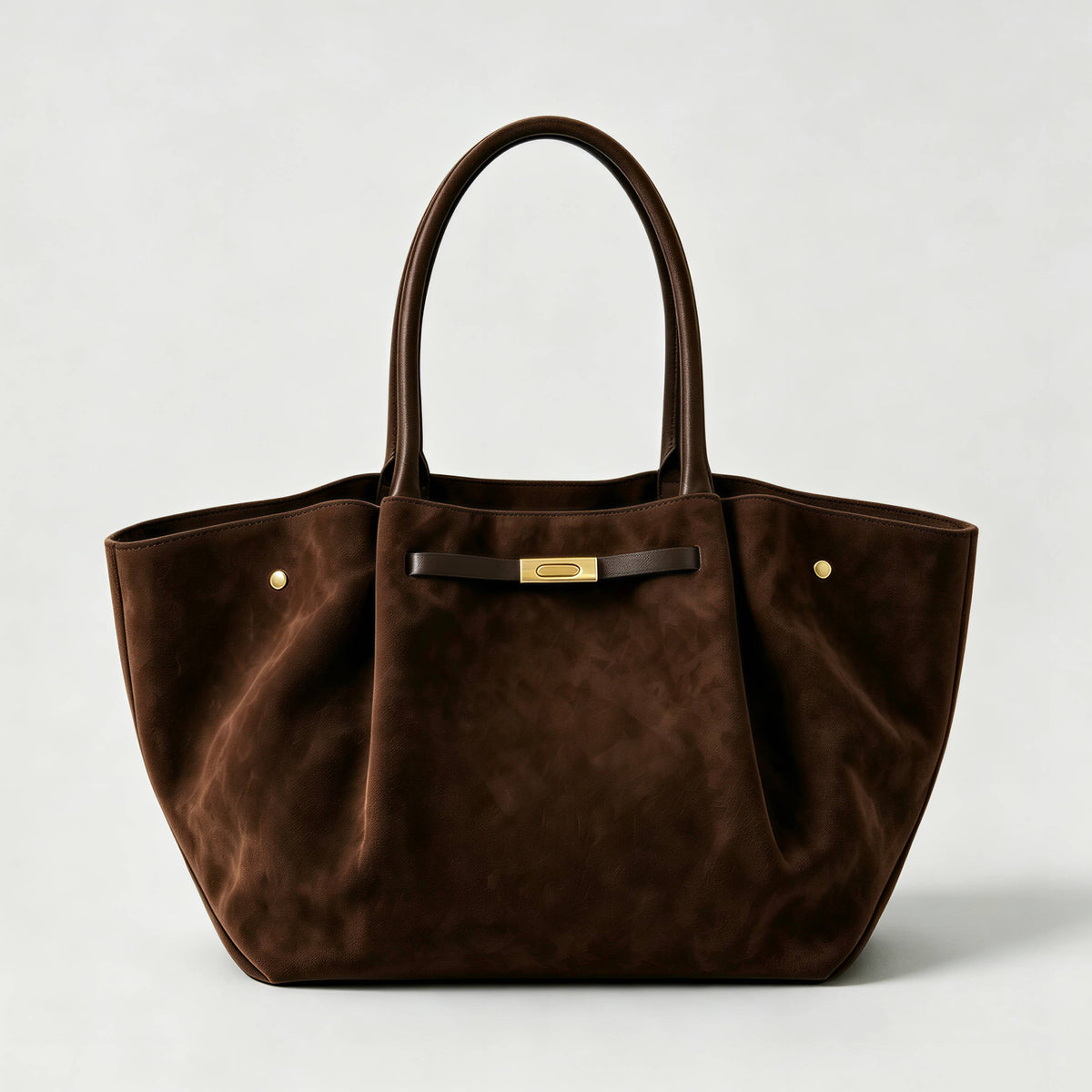 Sac cabas en véritable cuir suédé avec détails en cuir