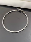 Bracelet rivière cristal fin acier inoxydable doré élégant : Argent