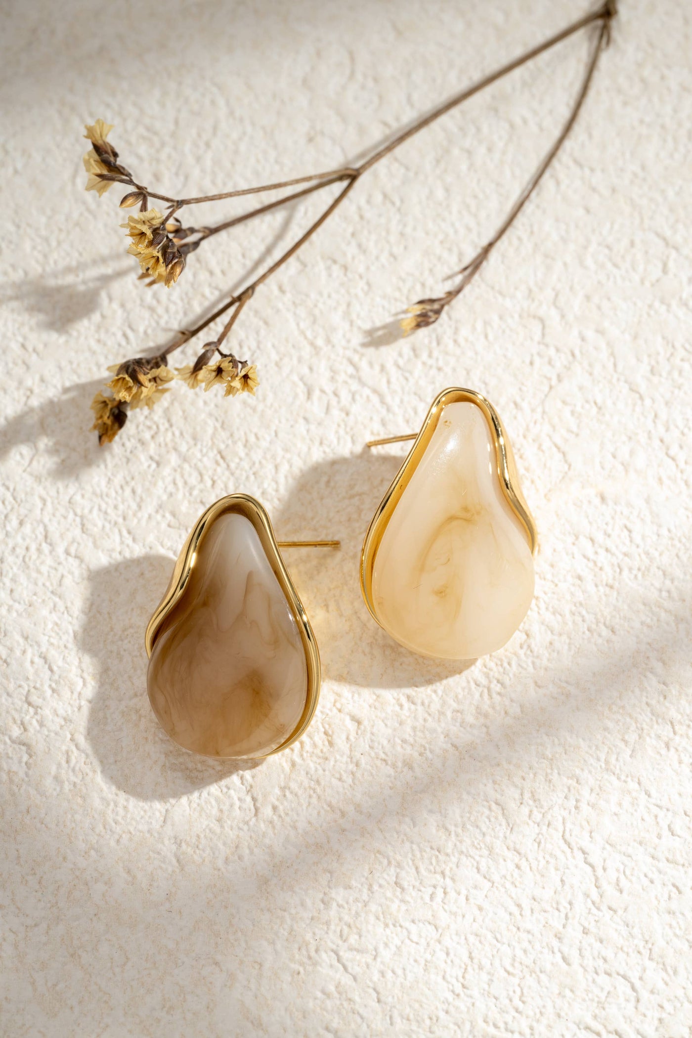 Boucles d’oreilles Résine doré en acier inoxydable tendance