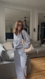 Charger l'image dans la visionneuse de galerie, Jogging en coton – Coupe droite - Gris