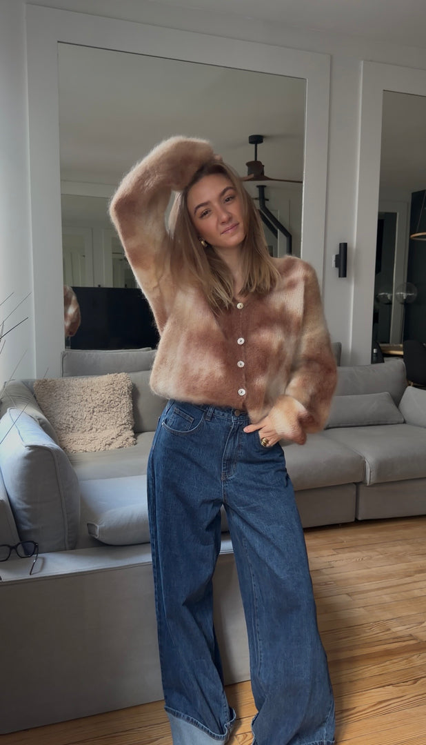 Pull Manche Longue Tie Dye En Mohair