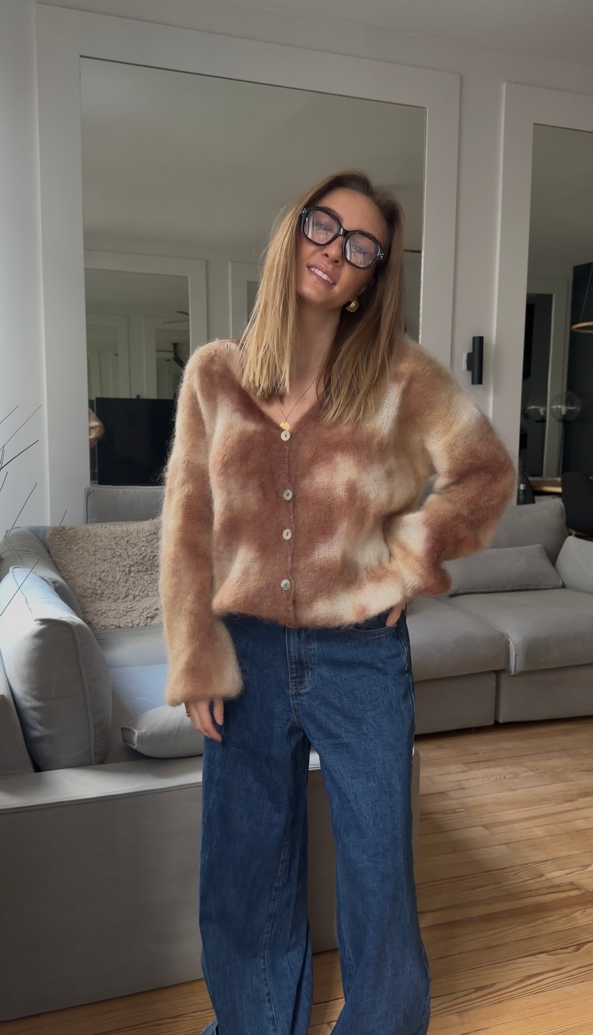 Pull Manche Longue Tie Dye En Mohair