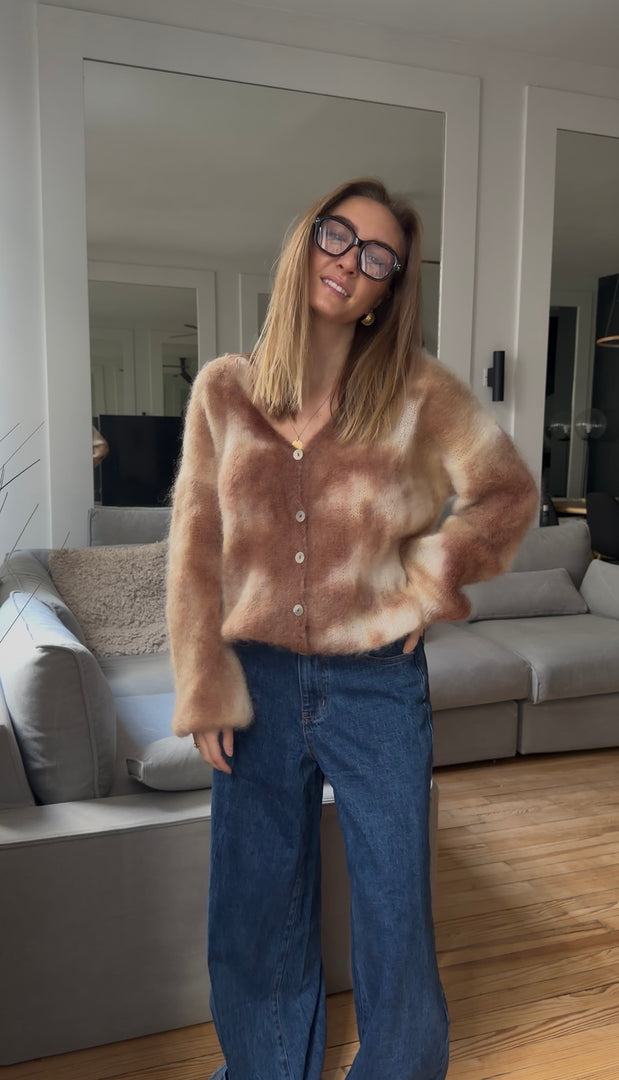 Pull Manche Longue Tie Dye En Mohair