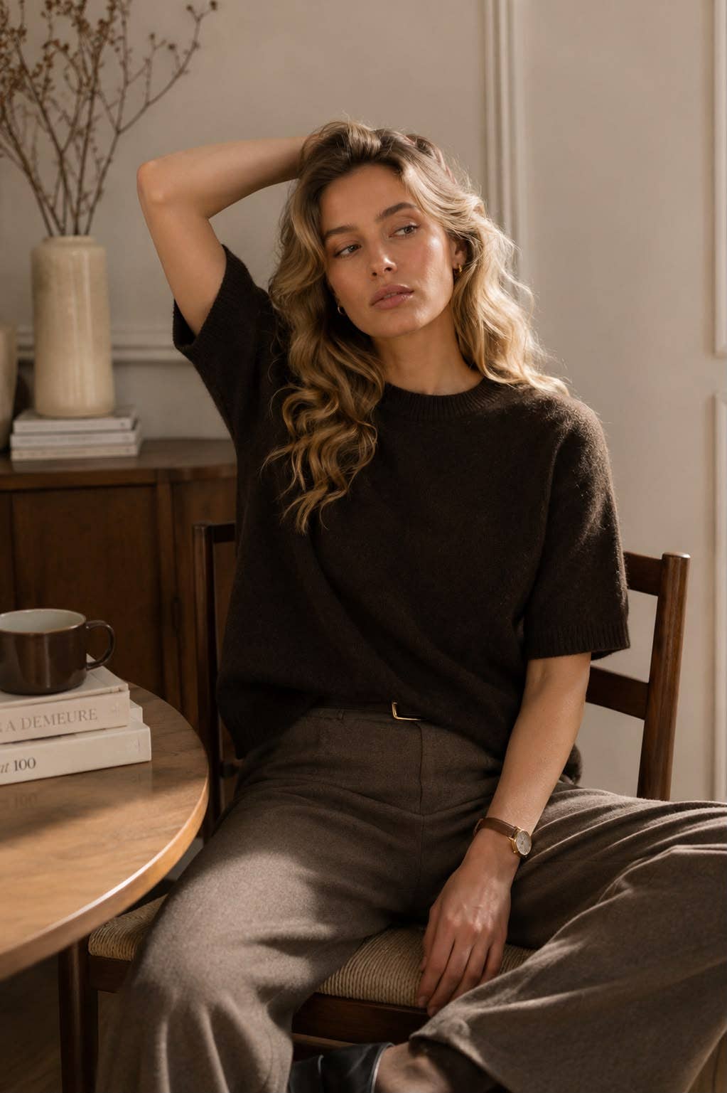 Pull Maille Douce Manches Courtes