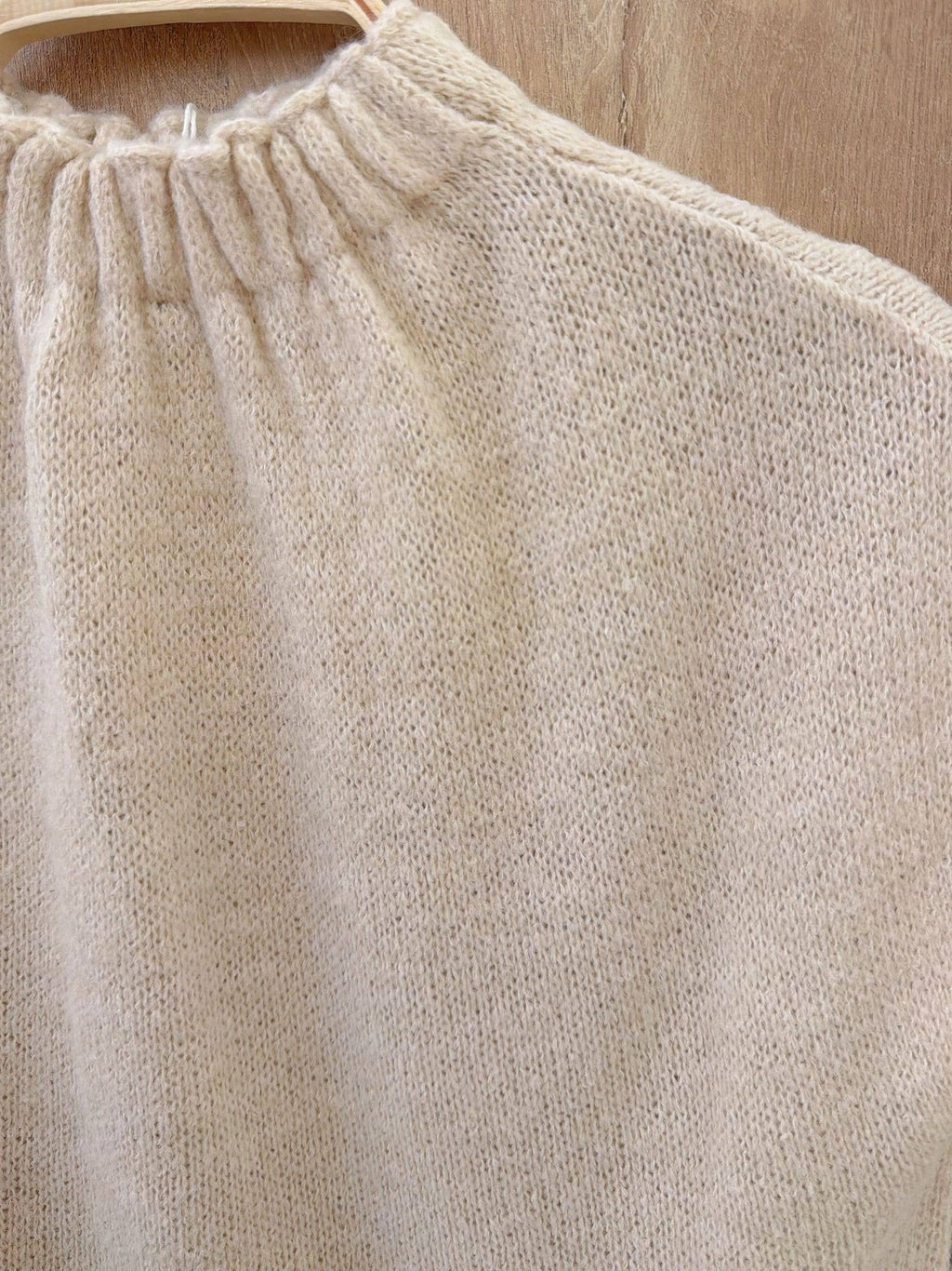 Pull Sans Manches Col Montant en Maille - Beige / Taille unique