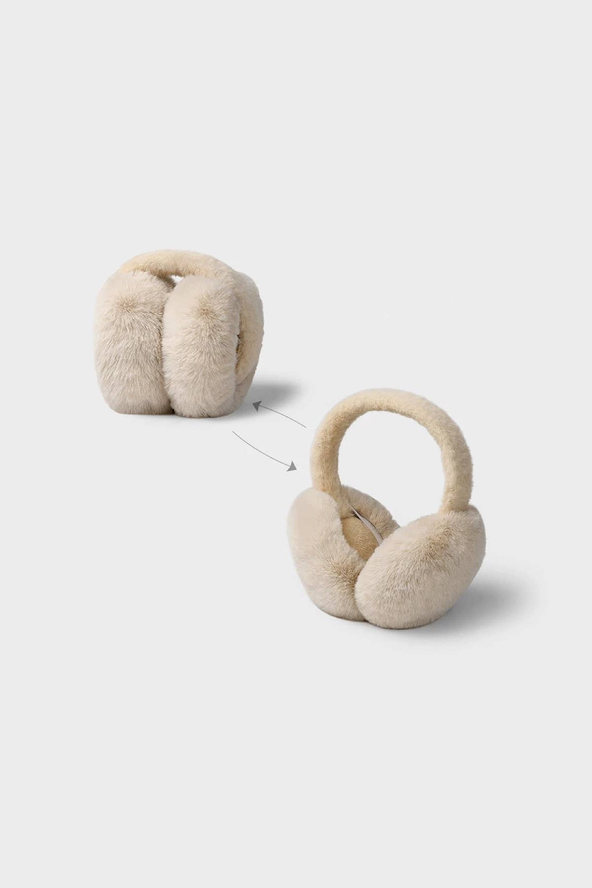 Cache-oreilles en fausse fourrure Beige