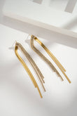 Boucles d’oreilles longues strass femme acier inoxydable