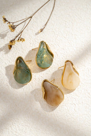 Boucles d’oreilles Résine doré en acier inoxydable tendance