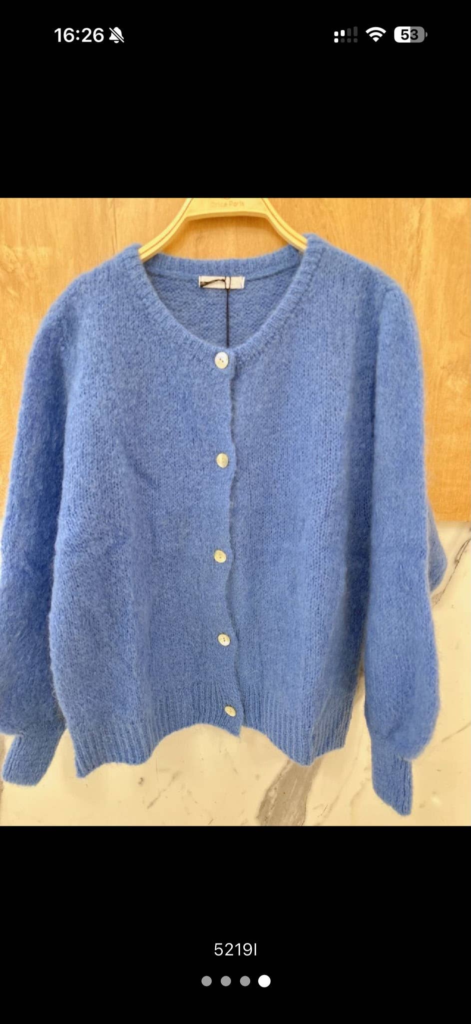 Pull Gilet en maille baby Mohair Bleu jean