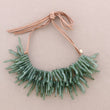 Collier Ras-du-Cou Résine Corail Suédine: Vert